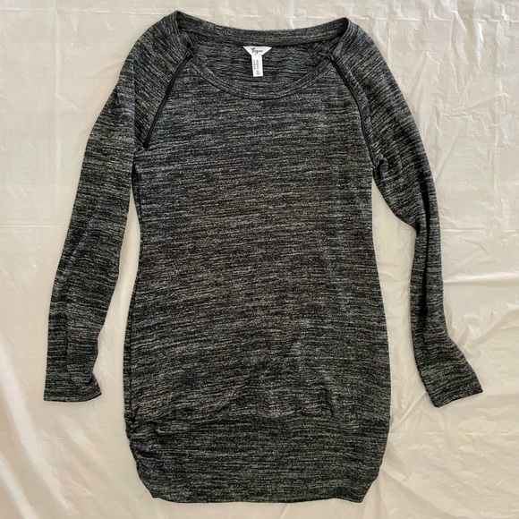 Thyme Maternity long sleeve nursing tunic, dark grey, Size S - Picture 1 of 5